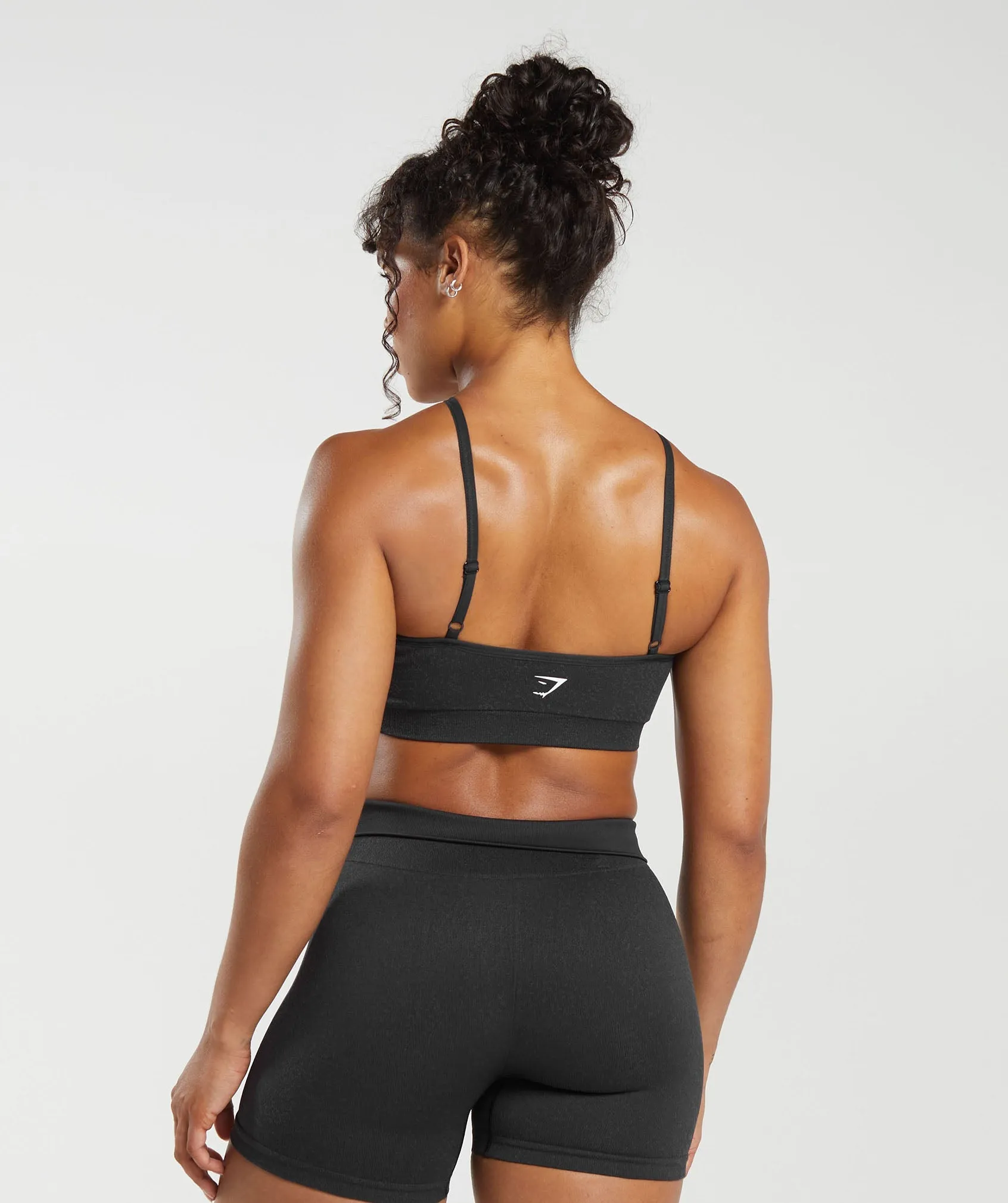 Gymshark Adapt Fleck Seamless Halterneck Bralette - Black/Smokey Grey