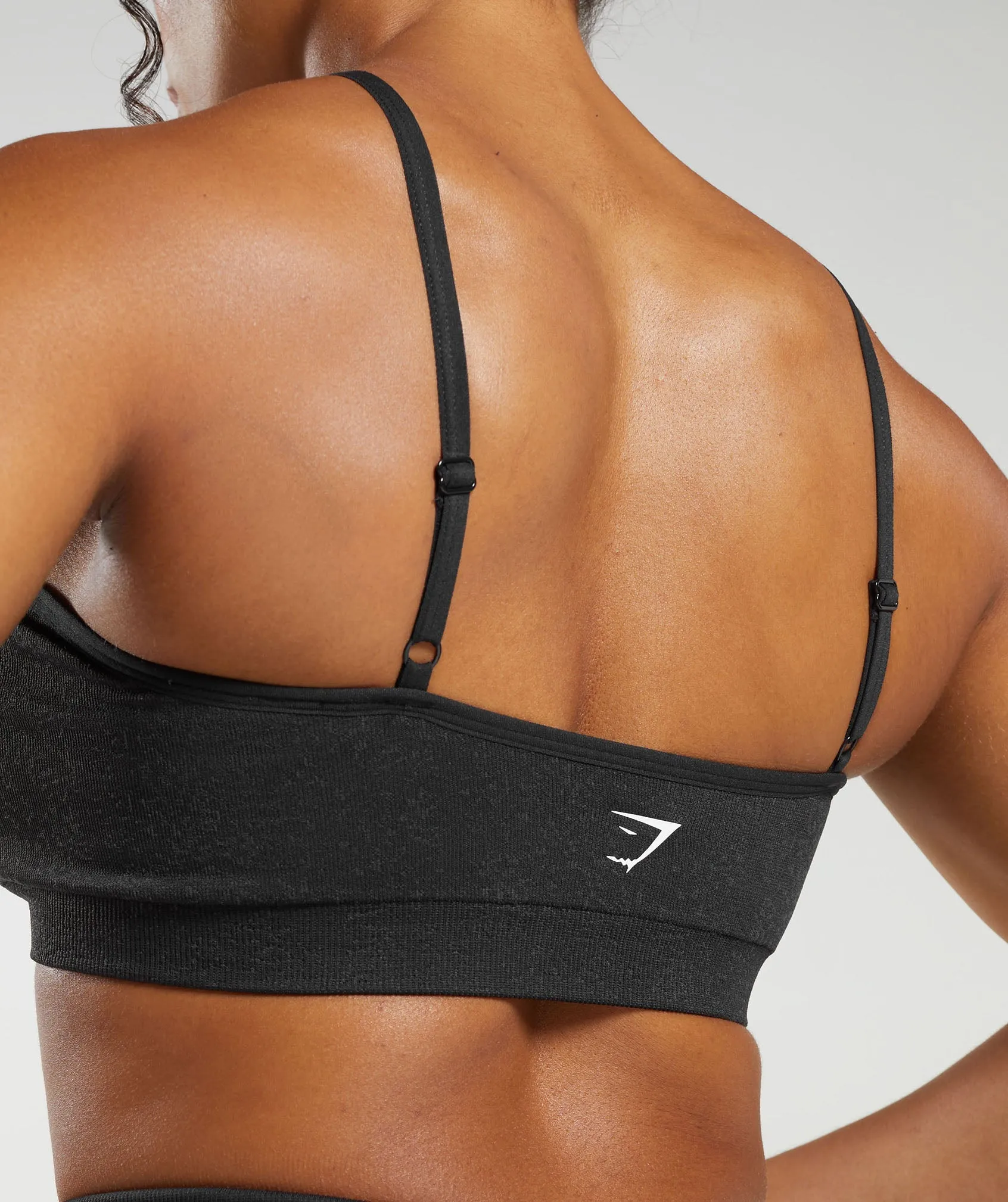 Gymshark Adapt Fleck Seamless Halterneck Bralette - Black/Smokey Grey