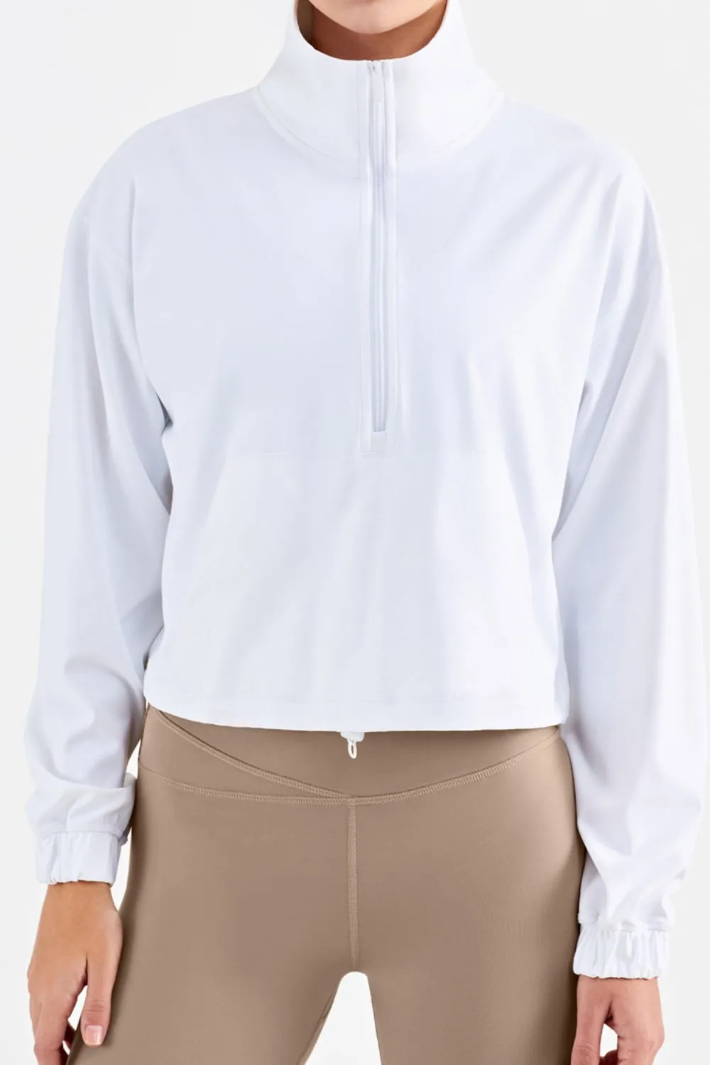 Half-Zip Dropped Shoulder Sports Top