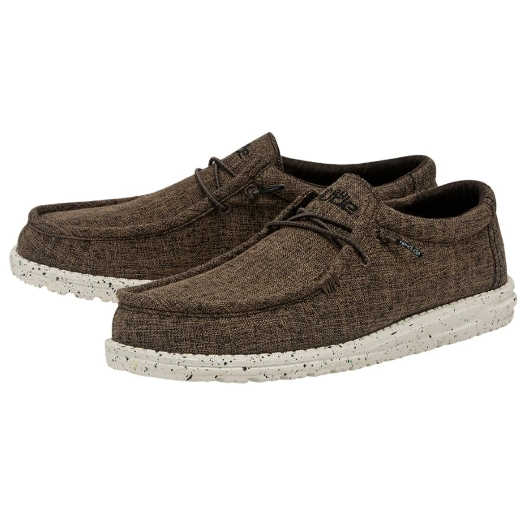 HEY DUDE MEN'S WALLY ECO LINEN DARK BROWN - 112471628