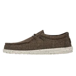 HEY DUDE MEN'S WALLY ECO LINEN DARK BROWN - 112471628