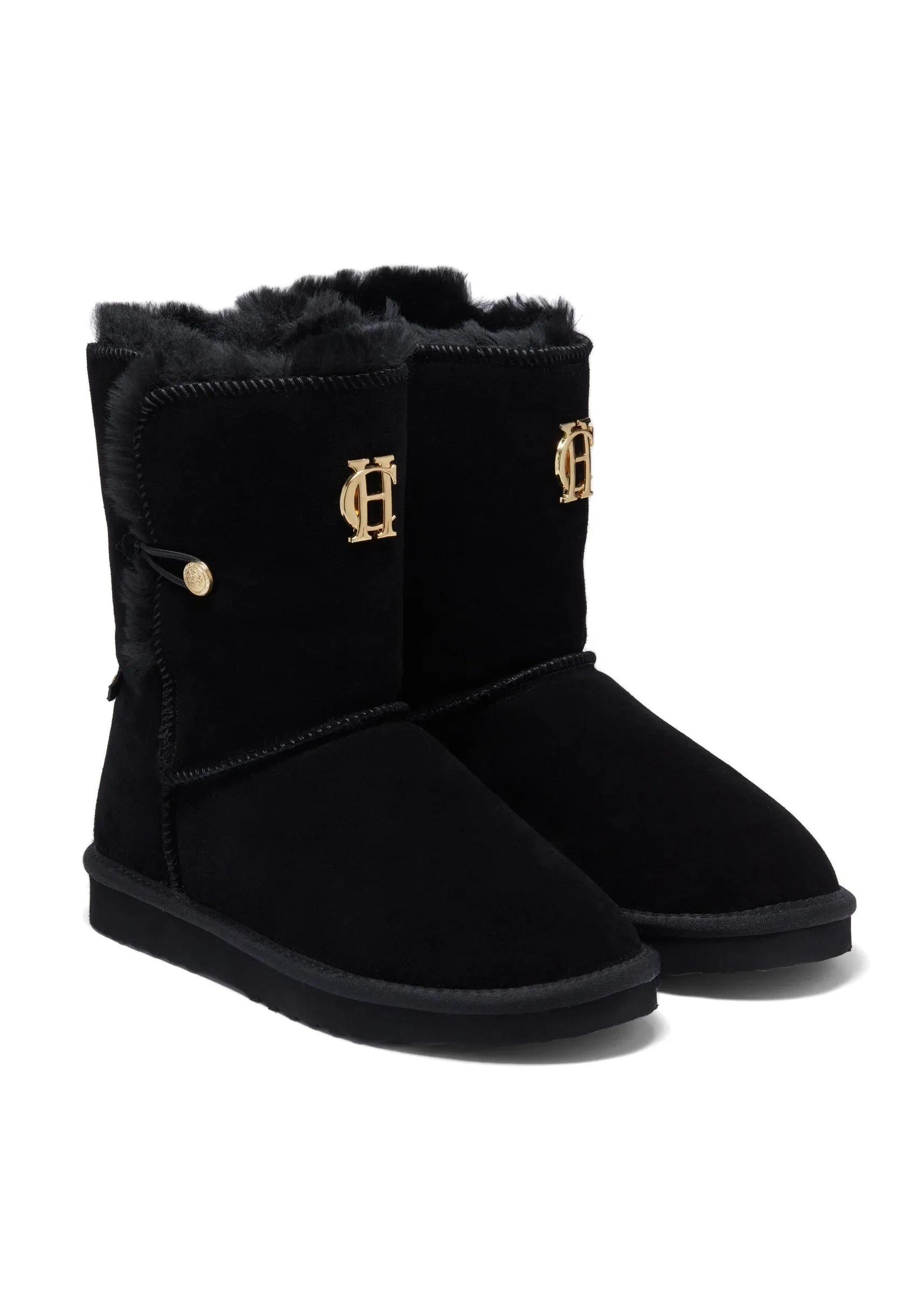 Holland Cooper Shearling Boot in Black