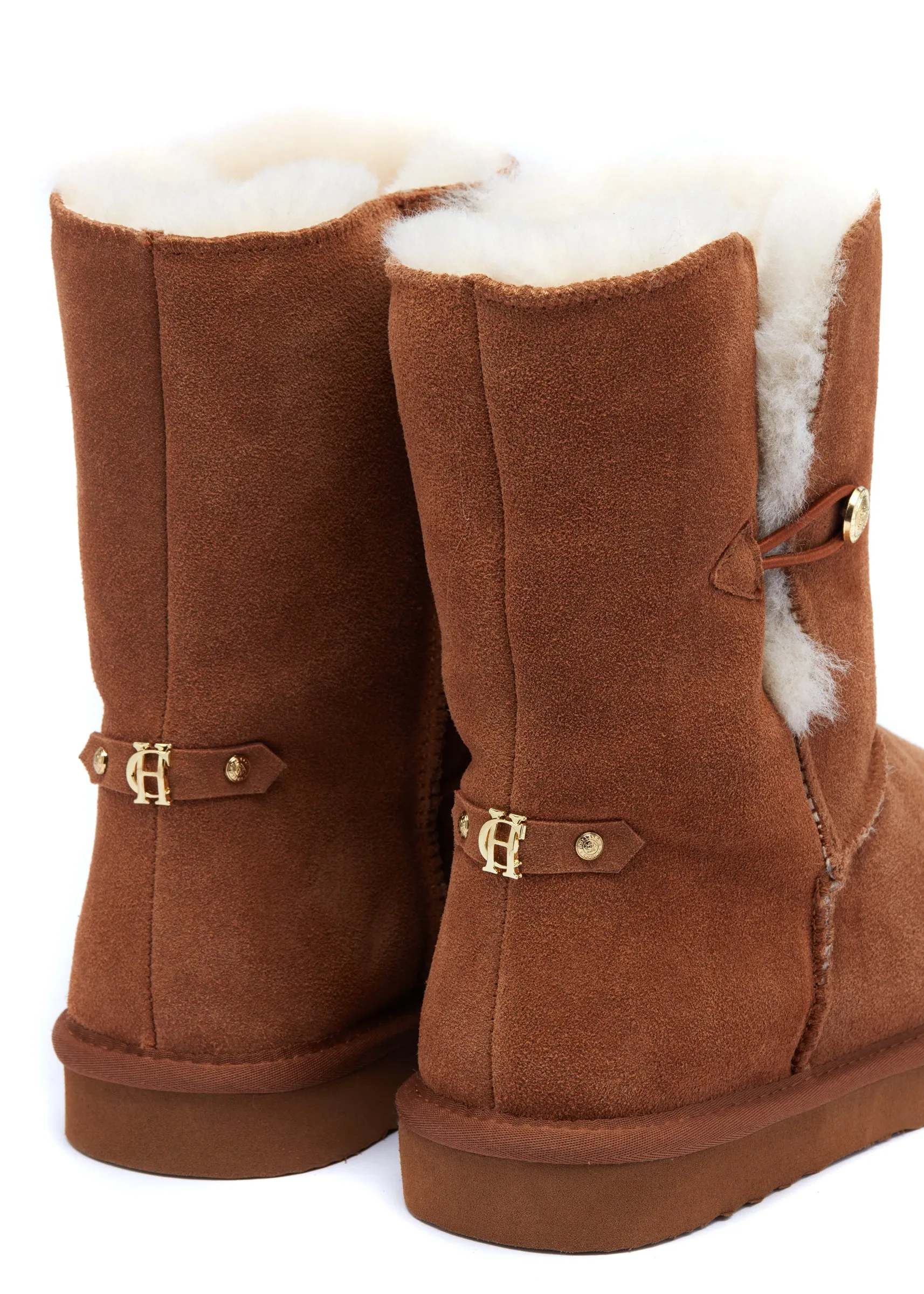 Holland Cooper Shearling Boot in Tan