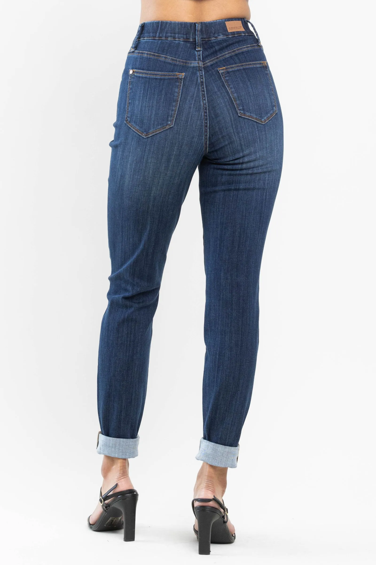 Judy Blue High waist pull on double-cuff slim jeans