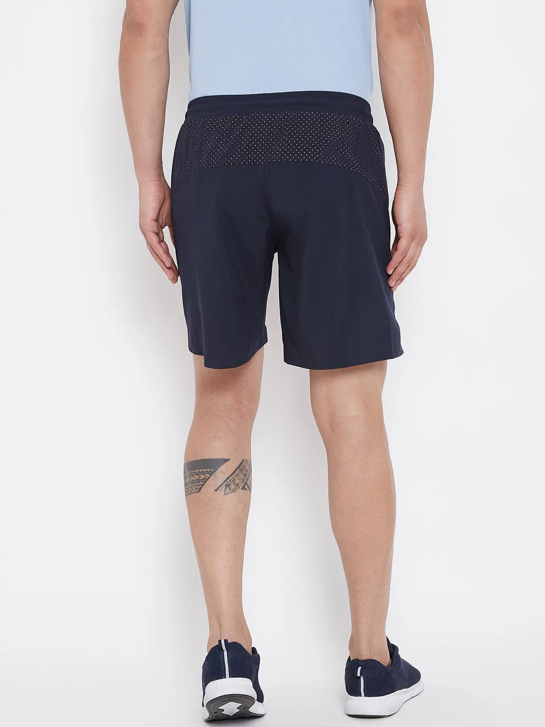 JUMP USA Men Navy Blue Solid Regular Fit Sports Shorts