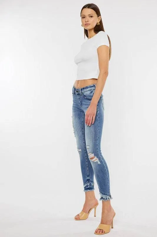 Kancan Mid Rise Ankle Skinny Jeans