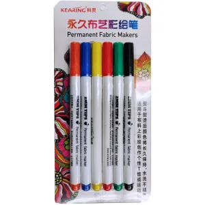 Kearing Permanent Fabric Touch-Up Markers - 6 Color Set