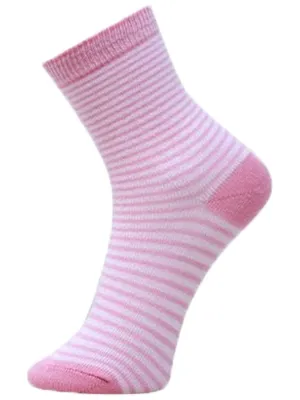 Kids Ankle Length Socks: Little One : Pink Stripe