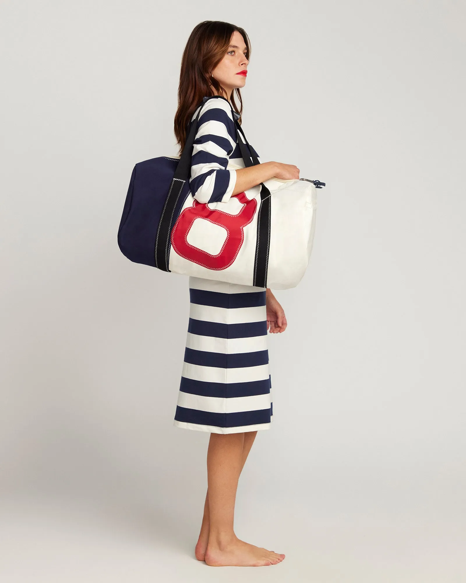 La Françoise Navy and Cream Stripe Dress