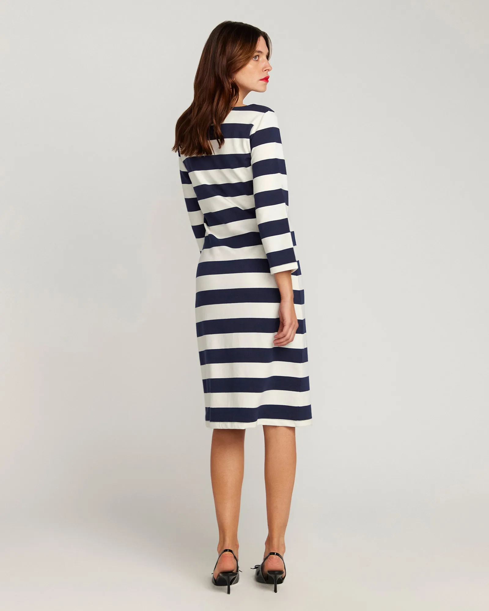 La Françoise Navy and Cream Stripe Dress