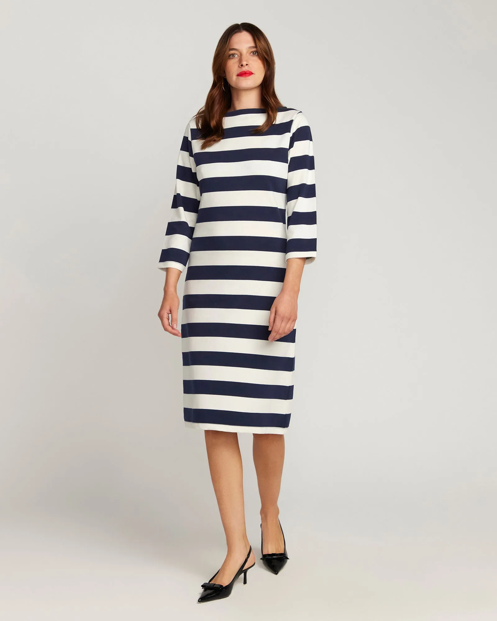 La Françoise Navy and Cream Stripe Dress