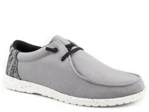 LITTLE BOYS GREY CANVAS WITH MULTI COLORED HEEL