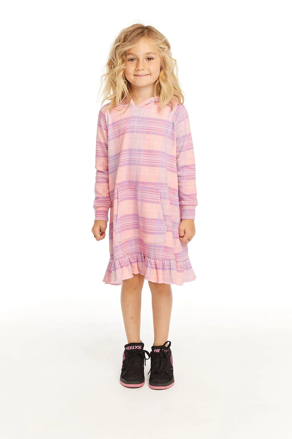 Long Sleeve Cotton Candy Plaid Dress