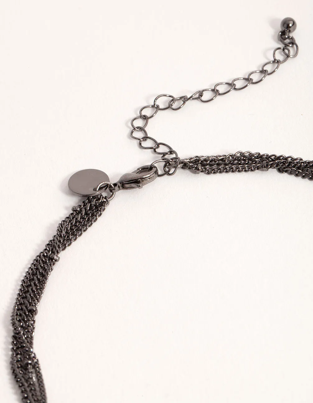 Matte Long Fine Chain 4-Row Necklace