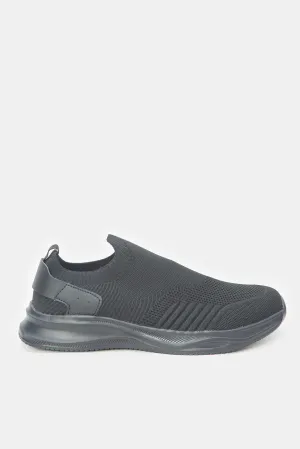 Men Black Solid Slip-On