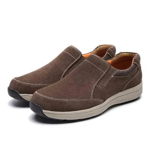 Men Comfy Slip On Suede Leather Sneakers