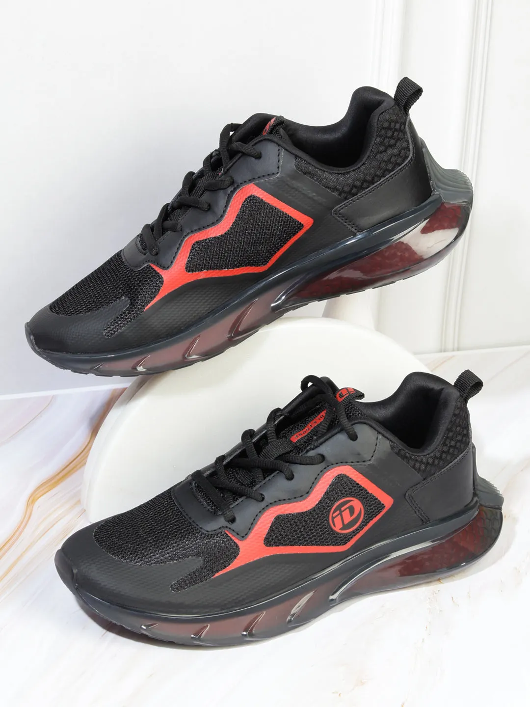 Men's Black Translucent Sole Sneaker (ID7515)