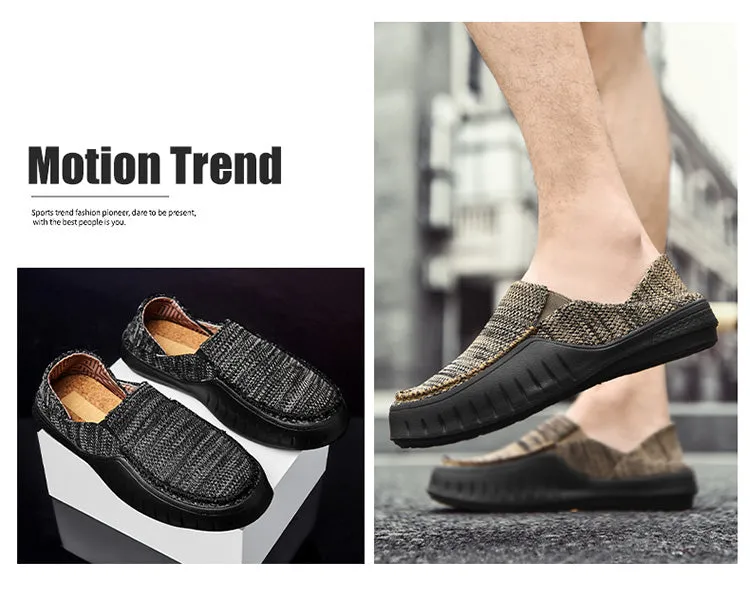 Men's Casual Walking Shoes Slip On Loafers Breathable Comfortable Lightweight Knitted Shoes