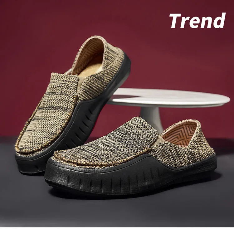 Men's Casual Walking Shoes Slip On Loafers Breathable Comfortable Lightweight Knitted Shoes