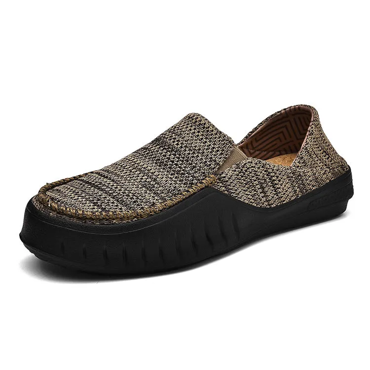 Men's Casual Walking Shoes Slip On Loafers Breathable Comfortable Lightweight Knitted Shoes