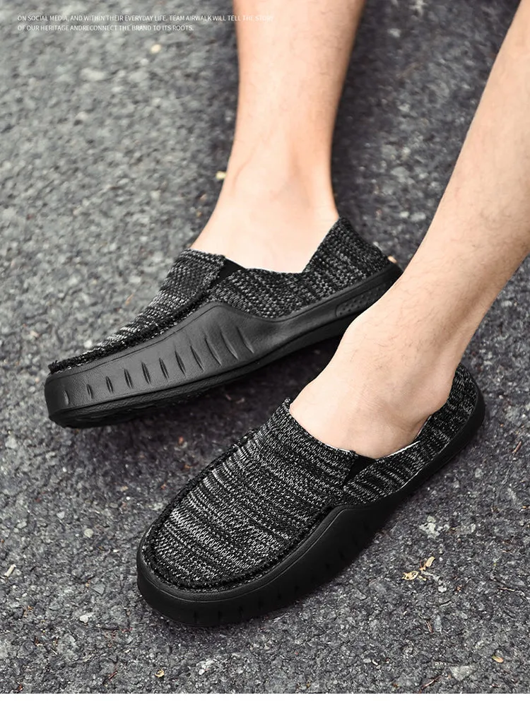 Men's Casual Walking Shoes Slip On Loafers Breathable Comfortable Lightweight Knitted Shoes