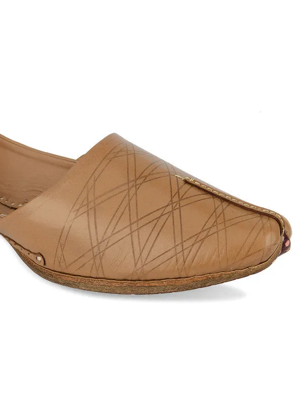 Men's Indian Ethnic Handrafted Brown Premium Leather Footwear - Desi Colour