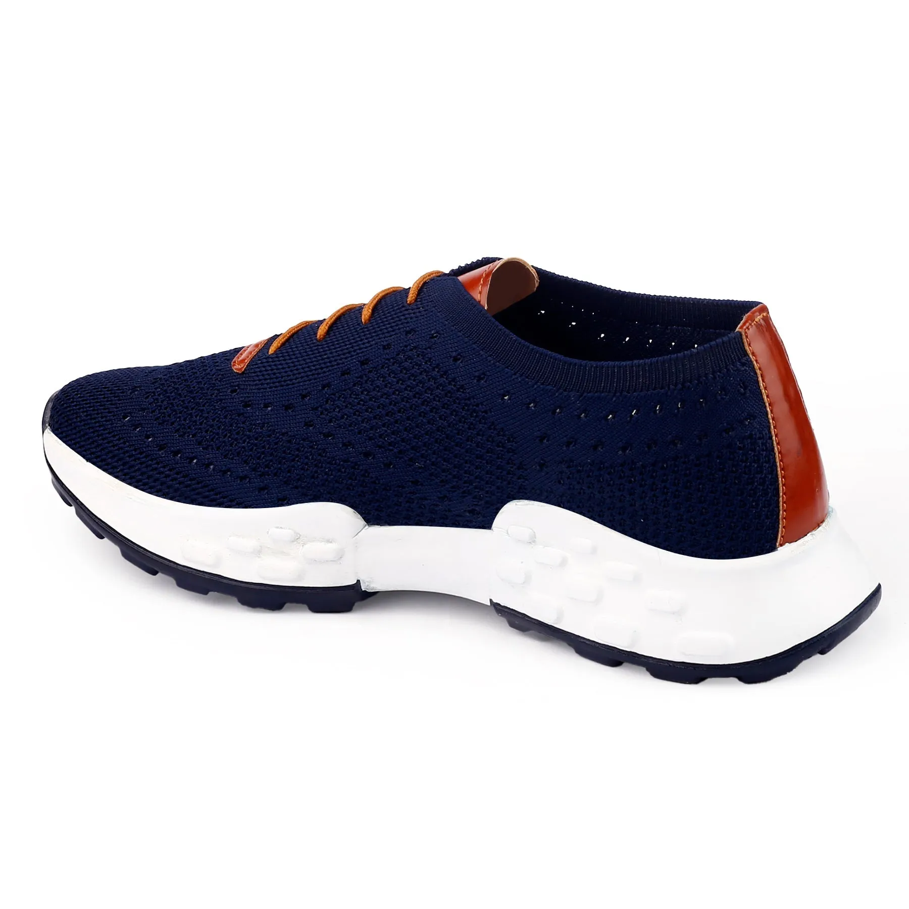 Men's Latest Knitted Upper Casual Brogues Lace-Up Running Shoes