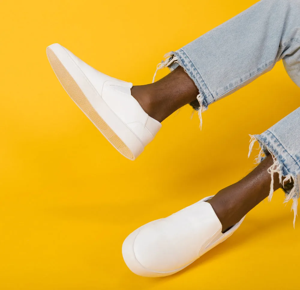 Men's Slip On | White-Starstruck Yellow