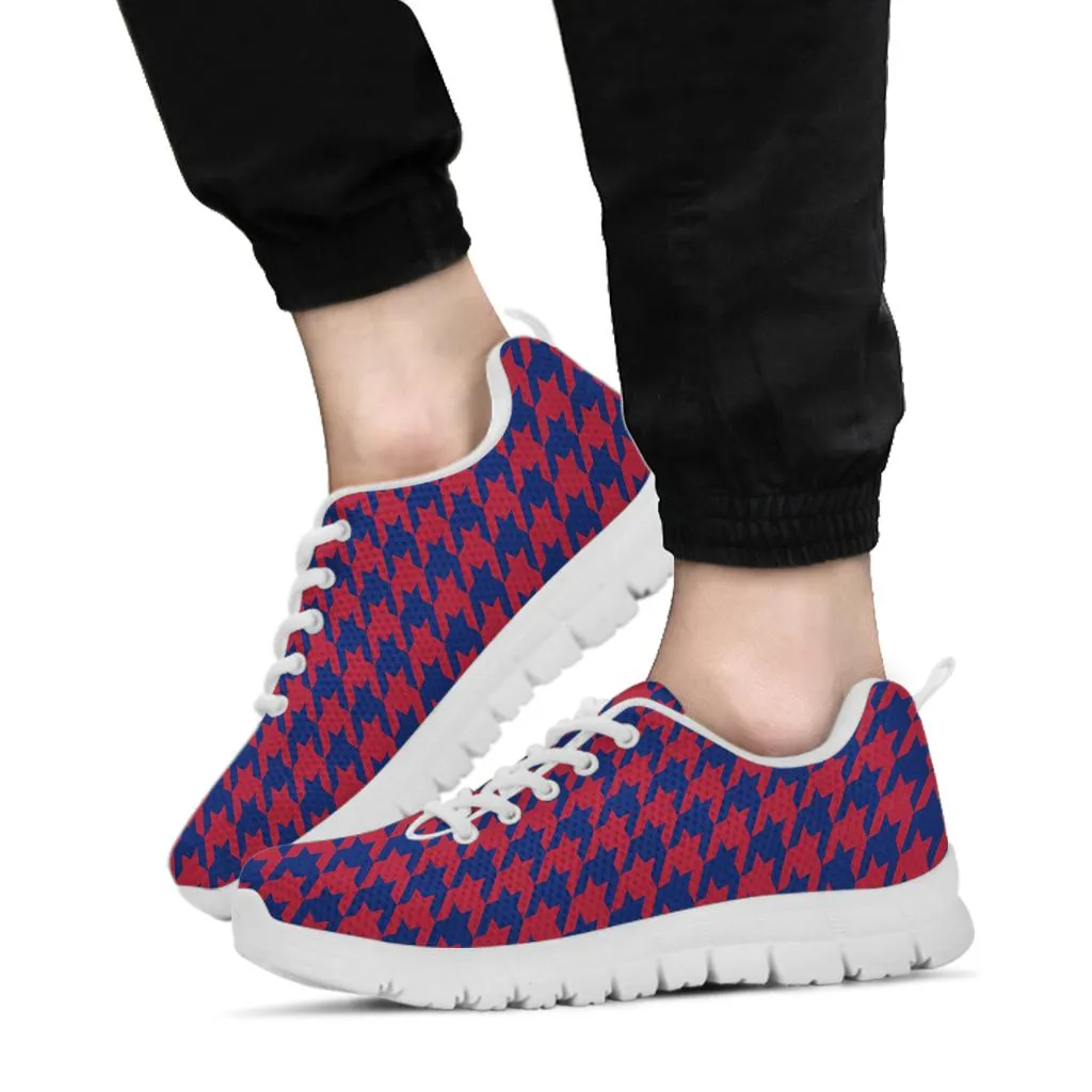 Mesh Sneakers_Navy Blue on Red_NYJ-HT Pattern