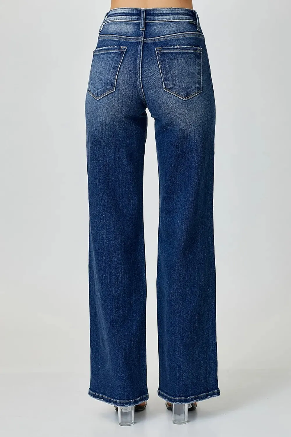 Mid Rise Straight Jeans