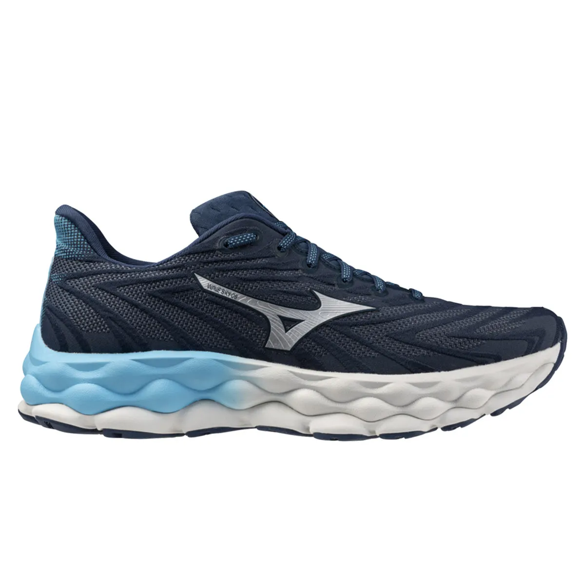 Mizuno Wave Sky 8 Mens | Blue Wing Teal/neo Silver/rive