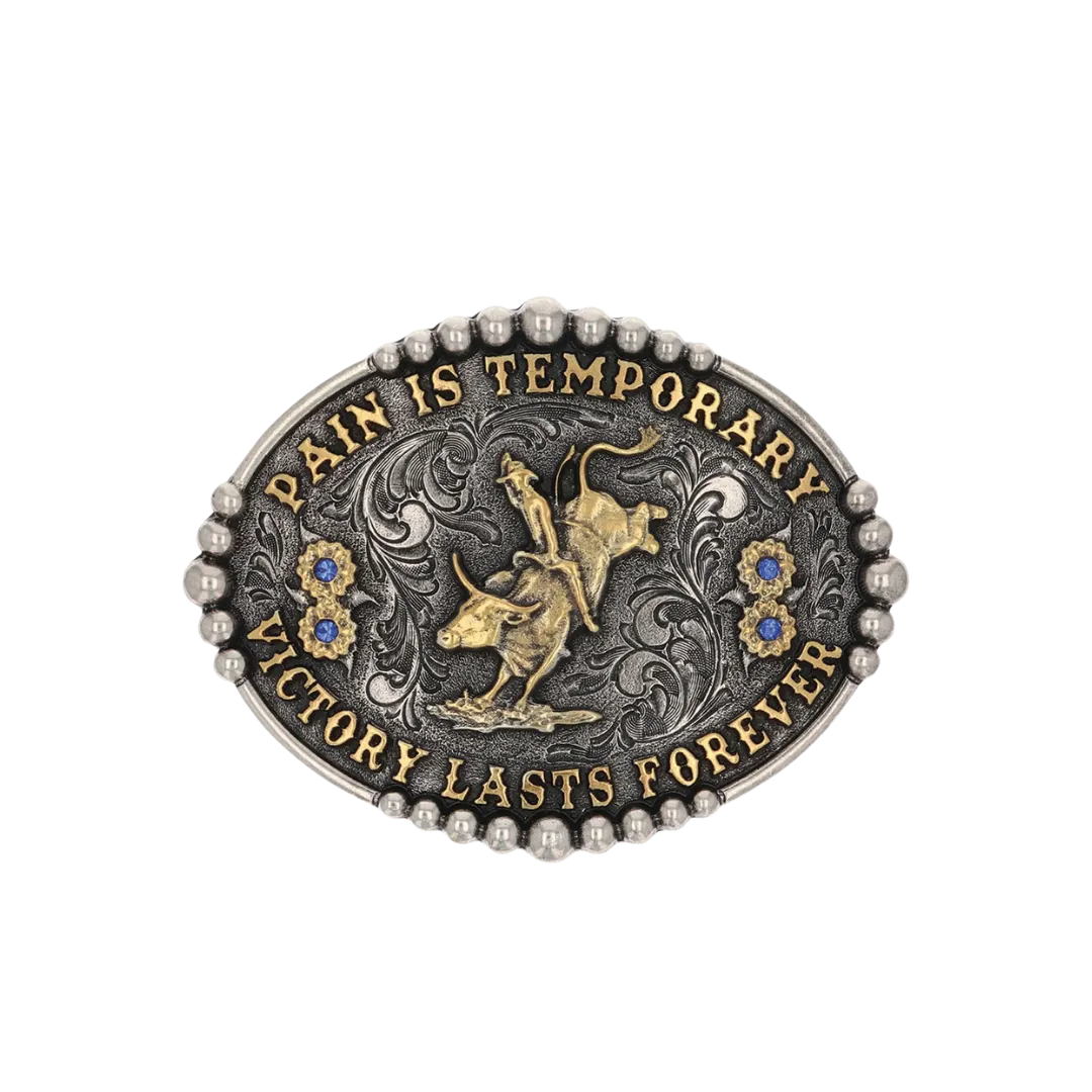 Montana Men's Pain Is Temporary Bull Riding Attitude Buckle