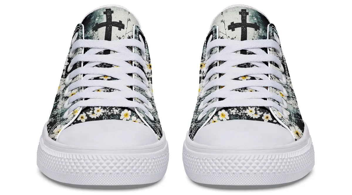 Mourning Petals Low Tops - Classic Premium Canvas Shoes with Comfortable and Durable Soles