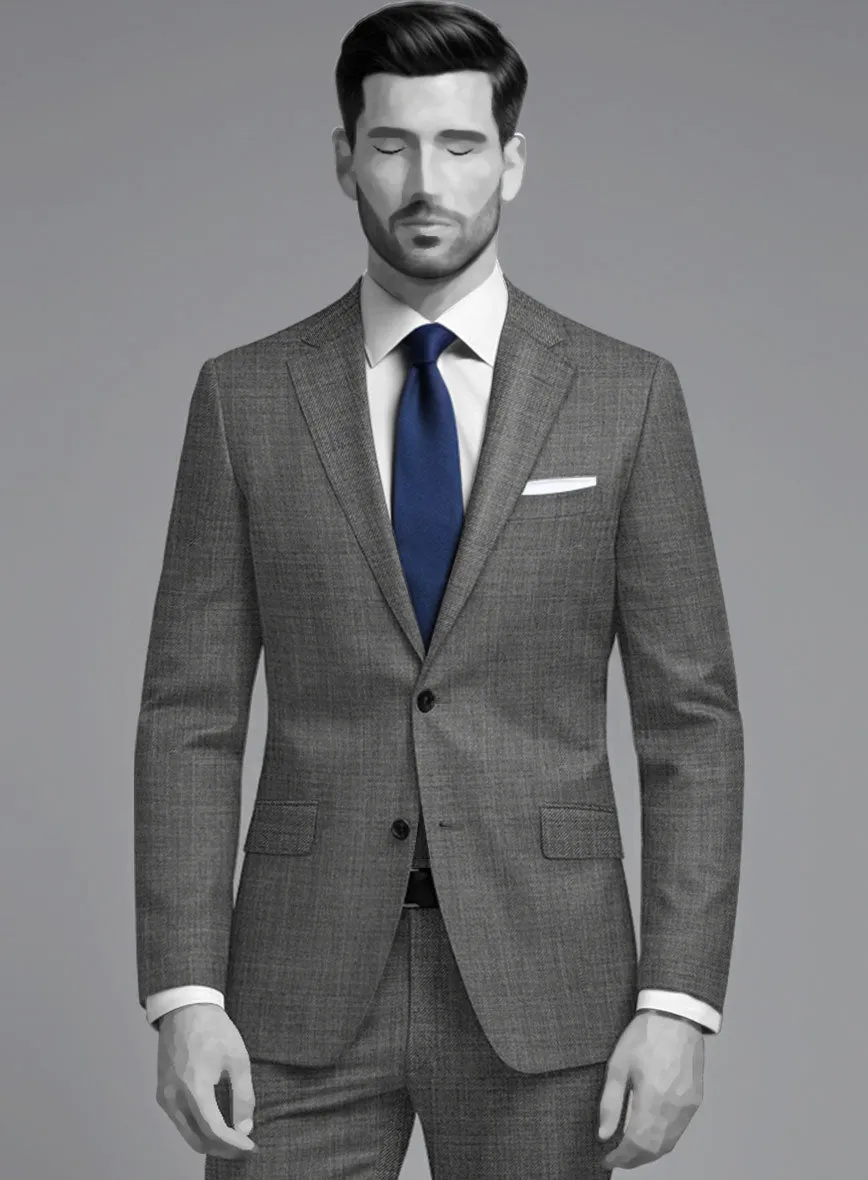 Napolean Sharkskin Gray Wool Suit