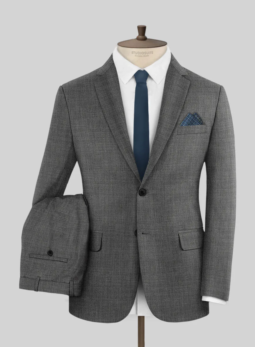 Napolean Sharkskin Gray Wool Suit