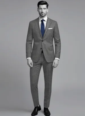 Napolean Sharkskin Gray Wool Suit