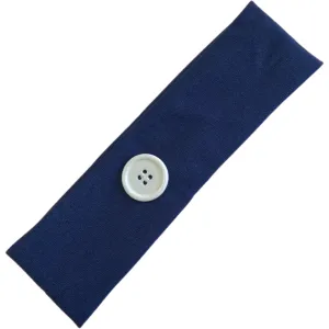 Navy Button Headband for Mask