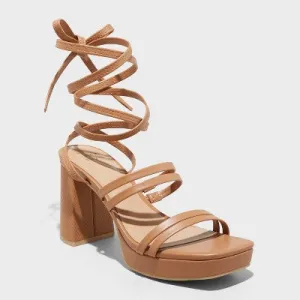 New - Women's Brittany Platform Heels - A New Day Brown 11