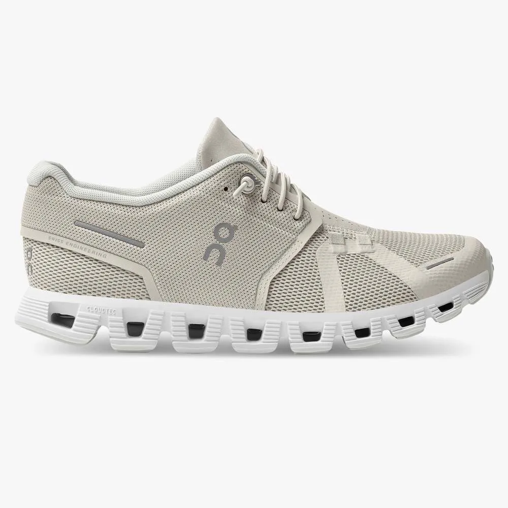 On Women's Cloud 5 Shoes - Pearl / White