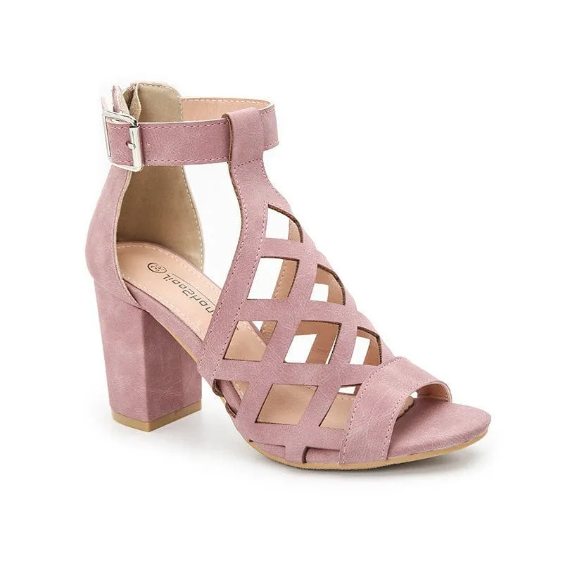 Peep Toe Chunky Heel Sandals