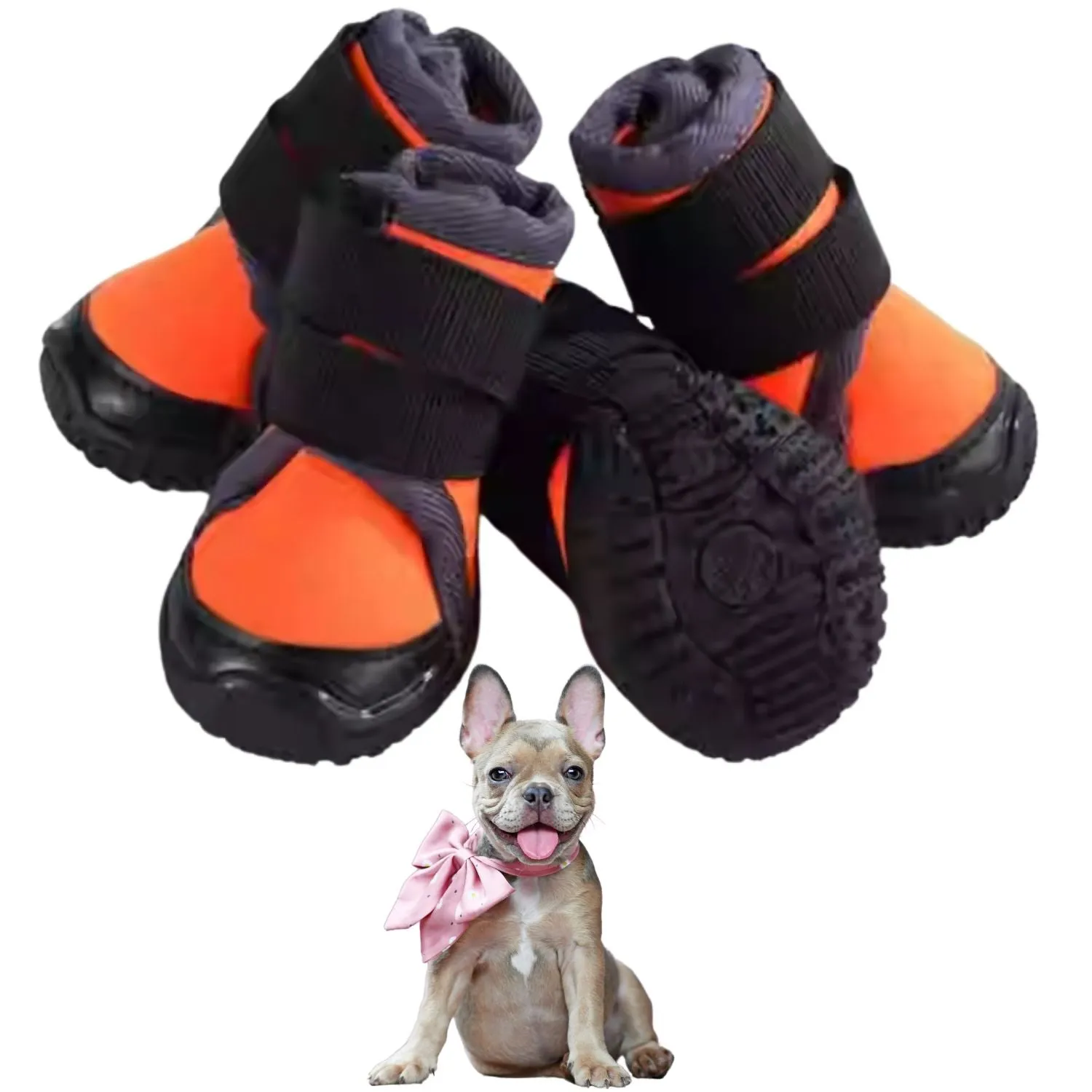 PetStride Durable Frenchie Shoes - Waterproof and Breathable Pet Booties