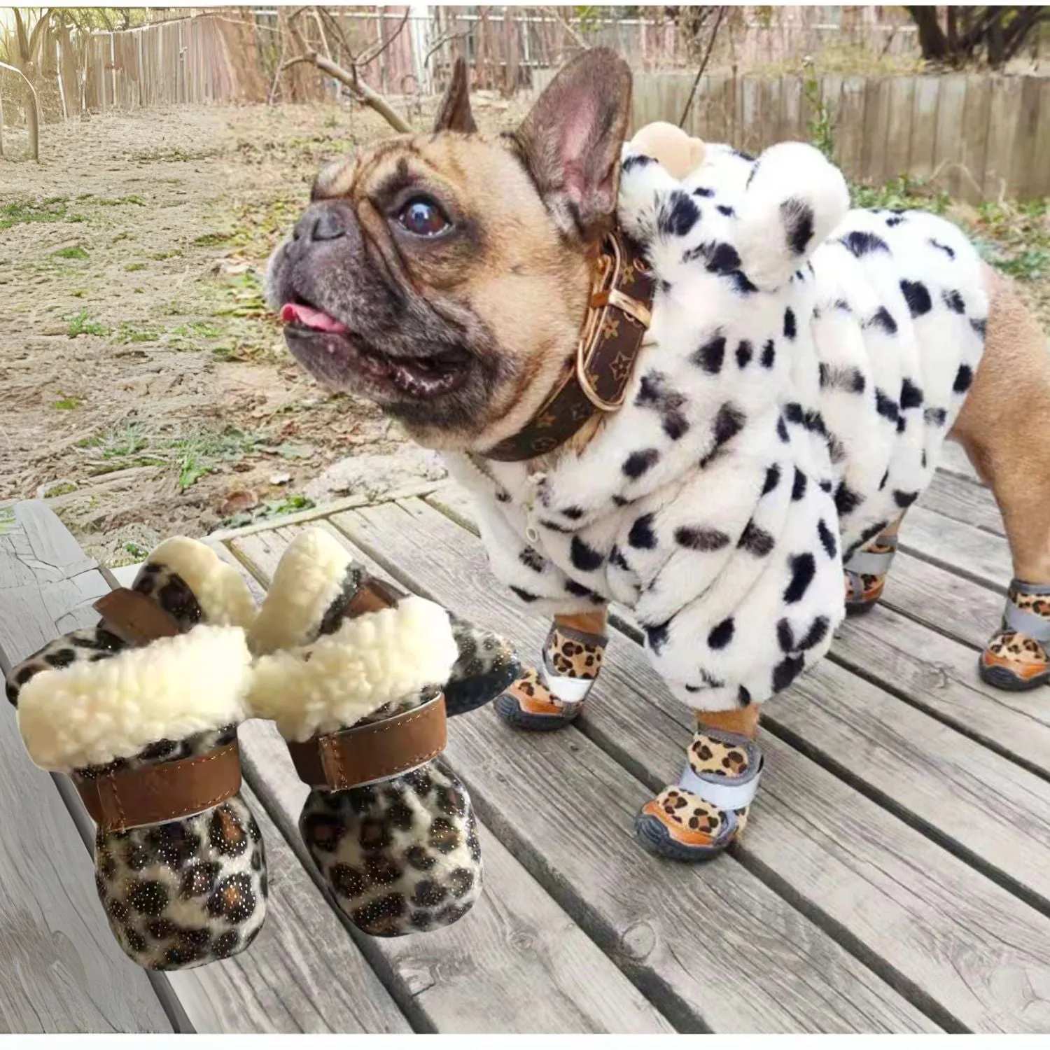 PetStride Durable Frenchie Shoes - Waterproof and Breathable Pet Booties