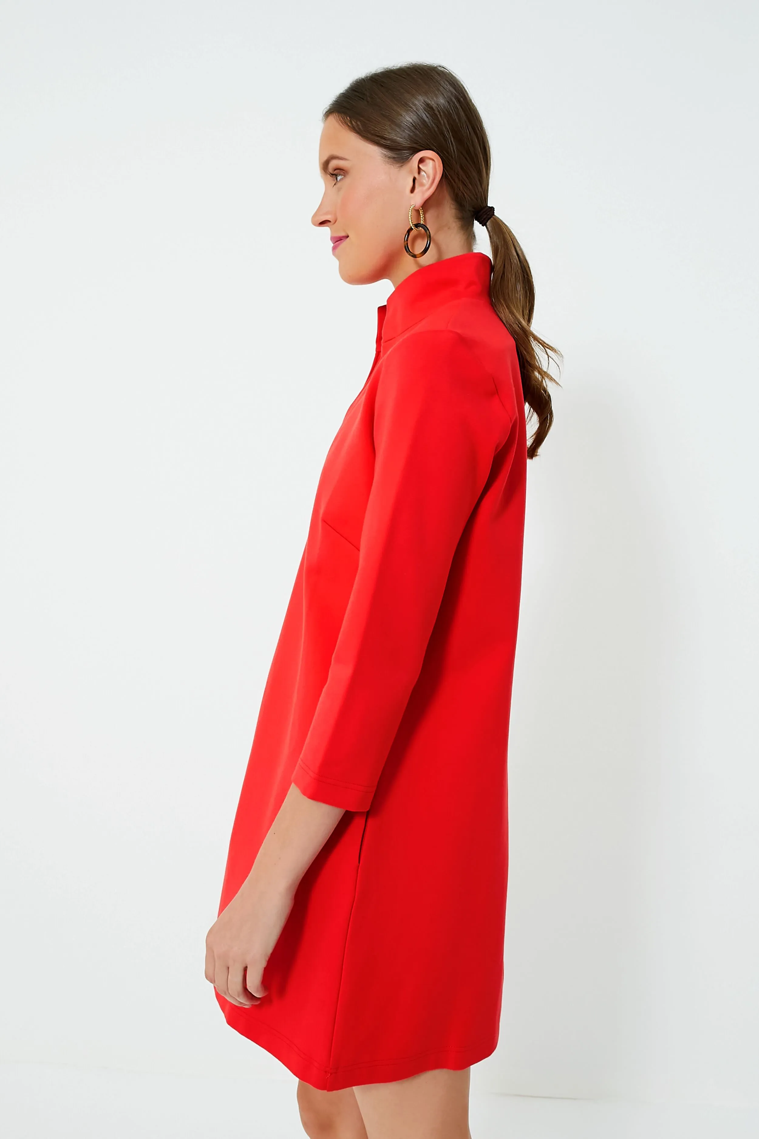 Poppy Red Ponte Clifton Dress