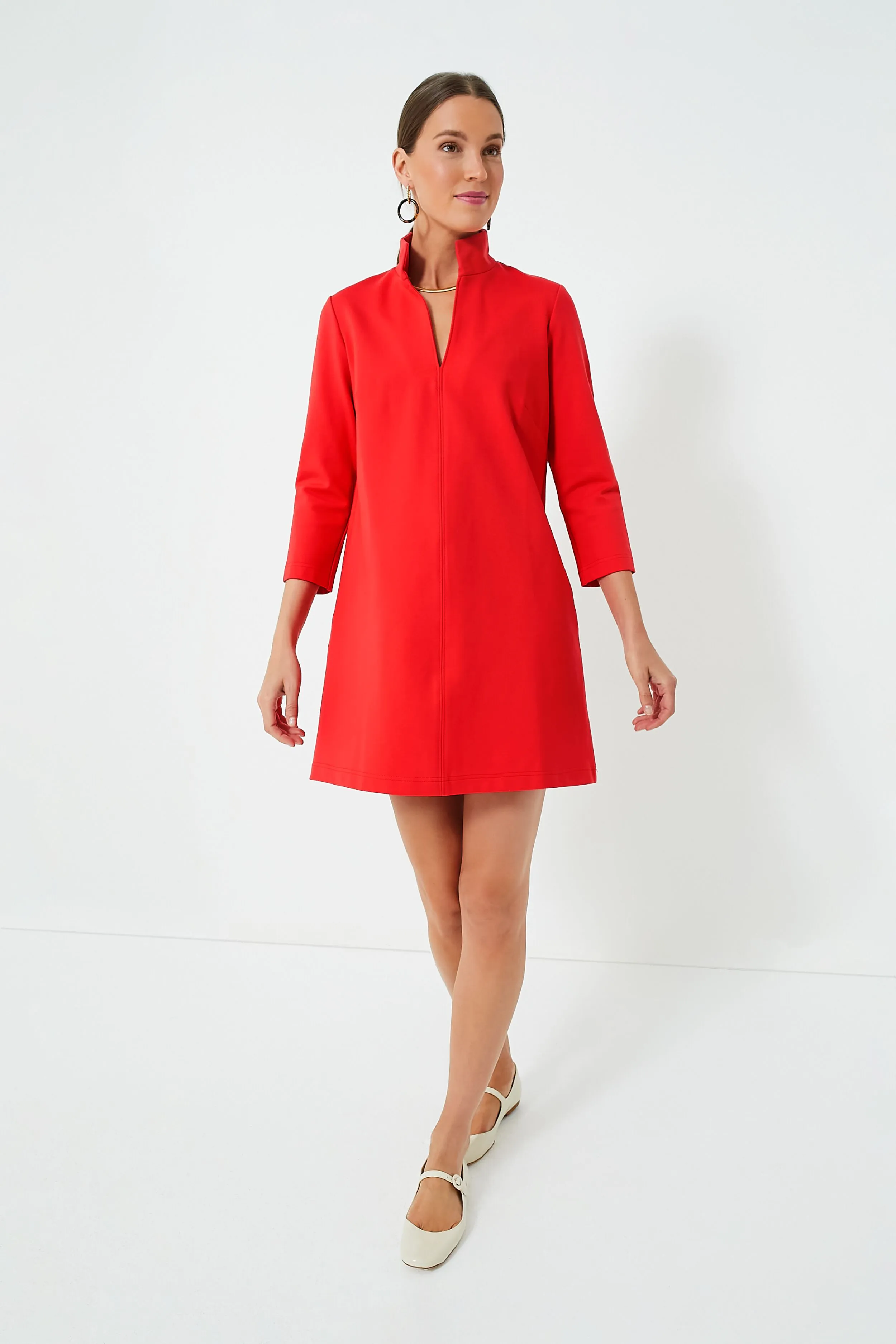 Poppy Red Ponte Clifton Dress