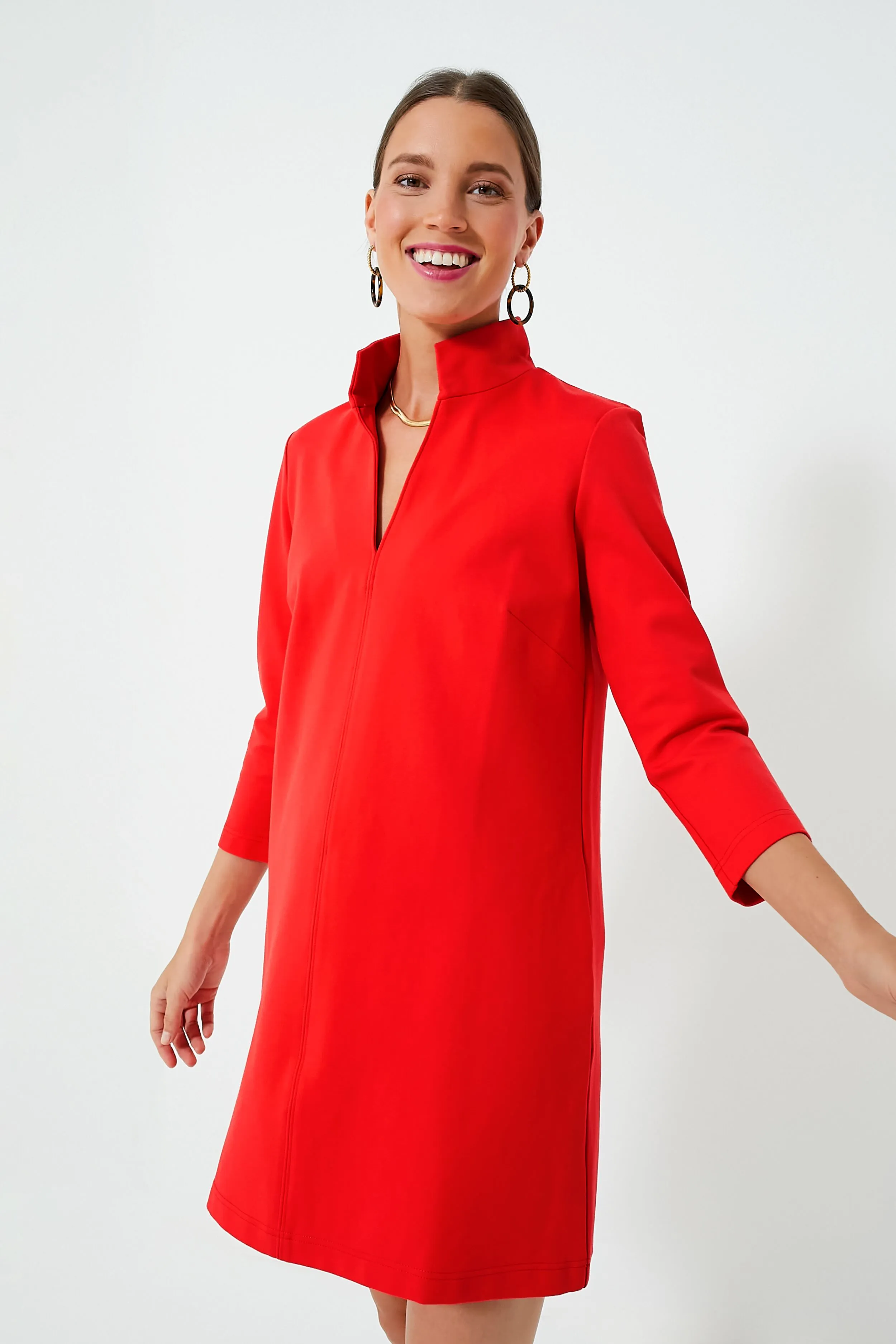 Poppy Red Ponte Clifton Dress