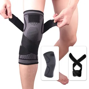 Pressurized Tape Knit Sports Knee Pad, Specification: XL (Black)