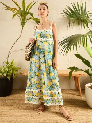 Printed Cotton Ric-Rac Dress