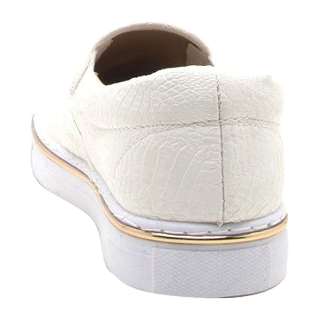 QUPID FI82 Women's Embossed Sporty Slip On Sneakers