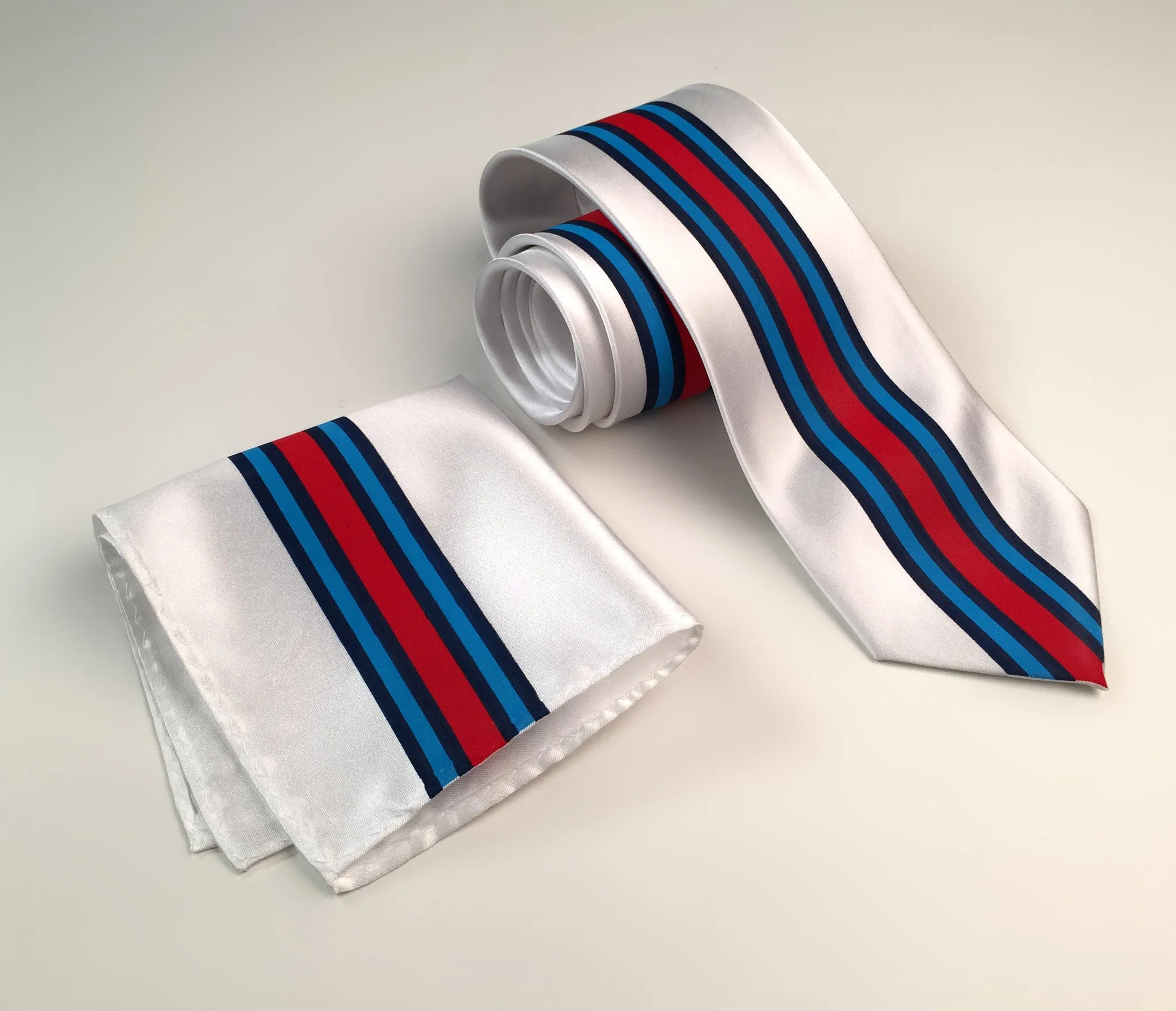 Racing Stripes Pocket Square: Shaken & Stirred handkerchief.