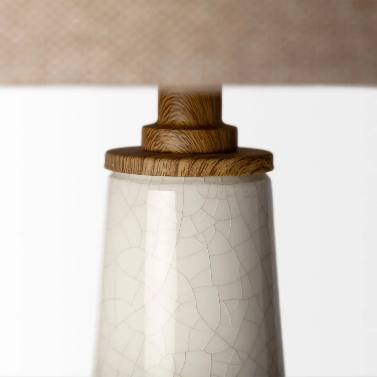 Rebecca Table Lamp White Ceramic | Beige Shade